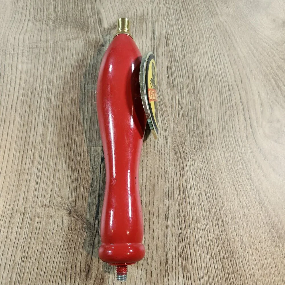 Vintage Geary's Pale Ale Beer Tap Handle Red Wood‎ Maine Craft Brewing Lobster